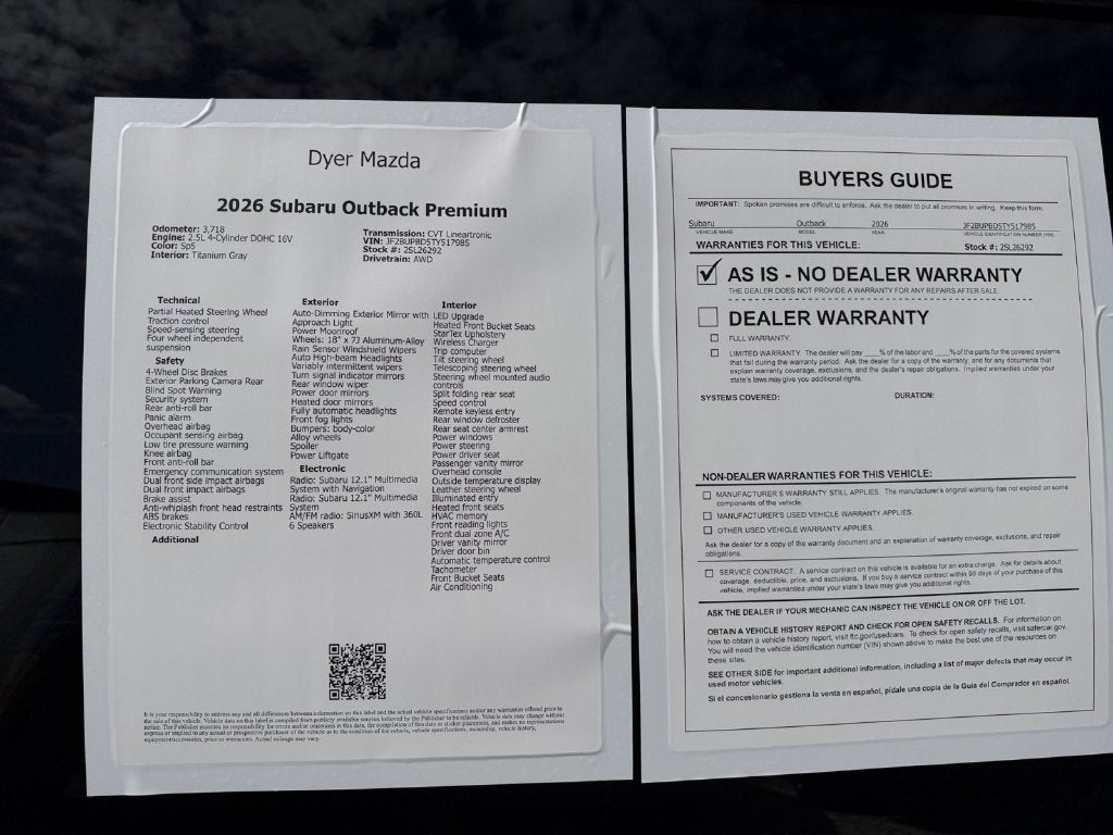 2026 Subaru Outback Premium