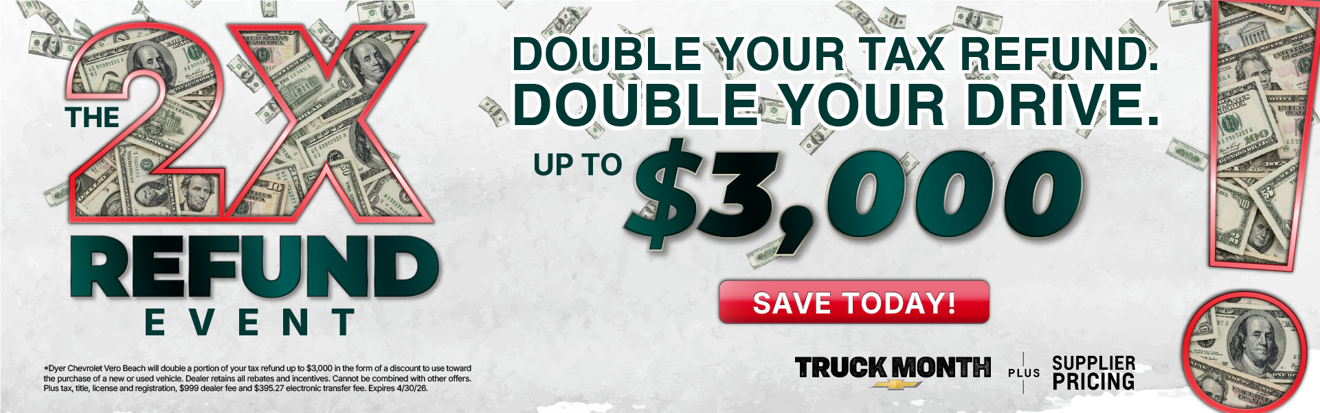 Double Your Tax Refund at Dyer Chevy Vero Beach