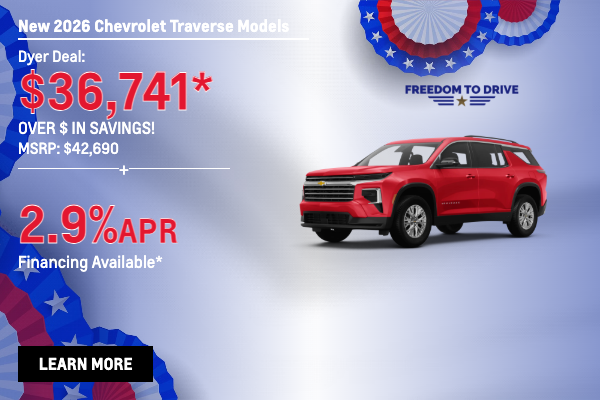 New 2026 Chevrolet Traverse Models