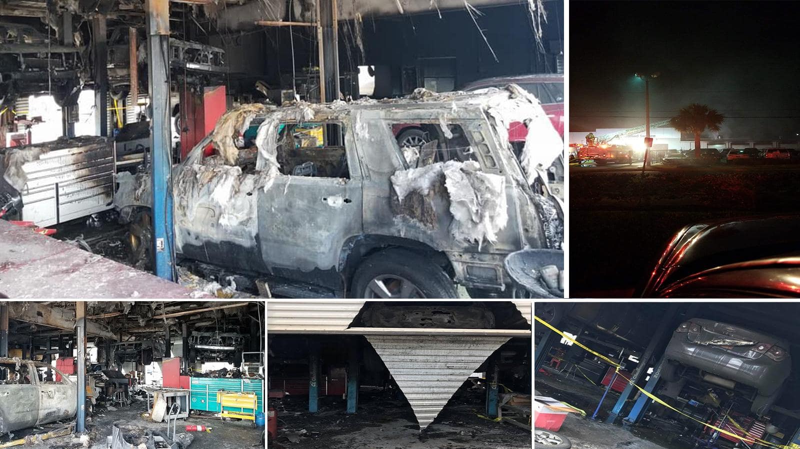 Fire in the Chevrolet service department